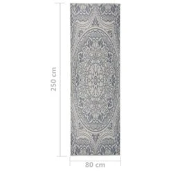 VIDAXL Tapis à Tissage Plat D'extérieur 80x250 Cm Motif Bleu -VIDAXL || SuperFish || Konstsmide Soldes Boutique 6494a14f28b3d3.63009615