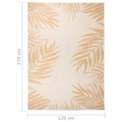 VIDAXL Tapis à Tissage Plat D'extérieur 120x170 Cm Motif De Feuille -VIDAXL || SuperFish || Konstsmide Soldes Boutique 6494a14f9f17d8.90843743