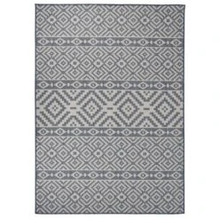 VIDAXL Tapis à Tissage Plat D'extérieur 120x170 Cm Rayures Bleues