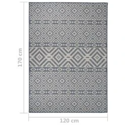 VIDAXL Tapis à Tissage Plat D'extérieur 120x170 Cm Rayures Bleues -VIDAXL || SuperFish || Konstsmide Soldes Boutique 6494a151445593.85763635