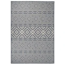 VIDAXL Tapis à Tissage Plat D'extérieur 160x230 Cm Rayures Bleues