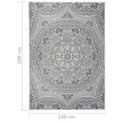 VIDAXL Tapis à Tissage Plat D'extérieur 140x200 Cm Motif Bleu -VIDAXL || SuperFish || Konstsmide Soldes Boutique 6494a153b2b4d9.76910287