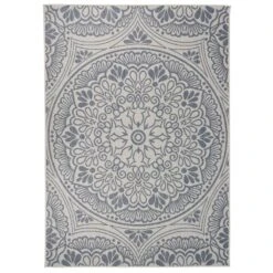 VIDAXL Tapis à Tissage Plat D'extérieur 140x200 Cm Motif Bleu