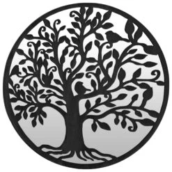 VIDAXL Miroir De Jardin Noir 60x2,5 Cm Fer Rond Utilisation Extérieure