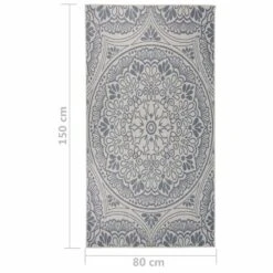 VIDAXL Tapis à Tissage Plat D'extérieur 80x150 Cm Motif Bleu -VIDAXL || SuperFish || Konstsmide Soldes Boutique 6494a156d62418.71589738