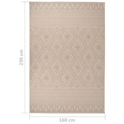 VIDAXL Tapis à Tissage Plat D'extérieur 160x230 Cm Rayures Brunes -VIDAXL || SuperFish || Konstsmide Soldes Boutique 6494a15c958fb1.67068471