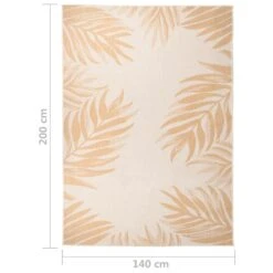 VIDAXL Tapis à Tissage Plat D'extérieur 140x200 Cm Motif De Feuille -VIDAXL || SuperFish || Konstsmide Soldes Boutique 6494a1674673c3.30403615