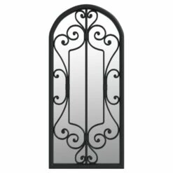 VIDAXL Miroir De Jardin Noir 100x45 Cm Fer Pour Utilisation Extérieure