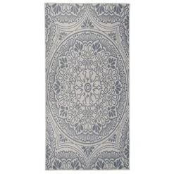 VIDAXL Tapis à Tissage Plat D'extérieur 100x200 Cm Motif Bleu