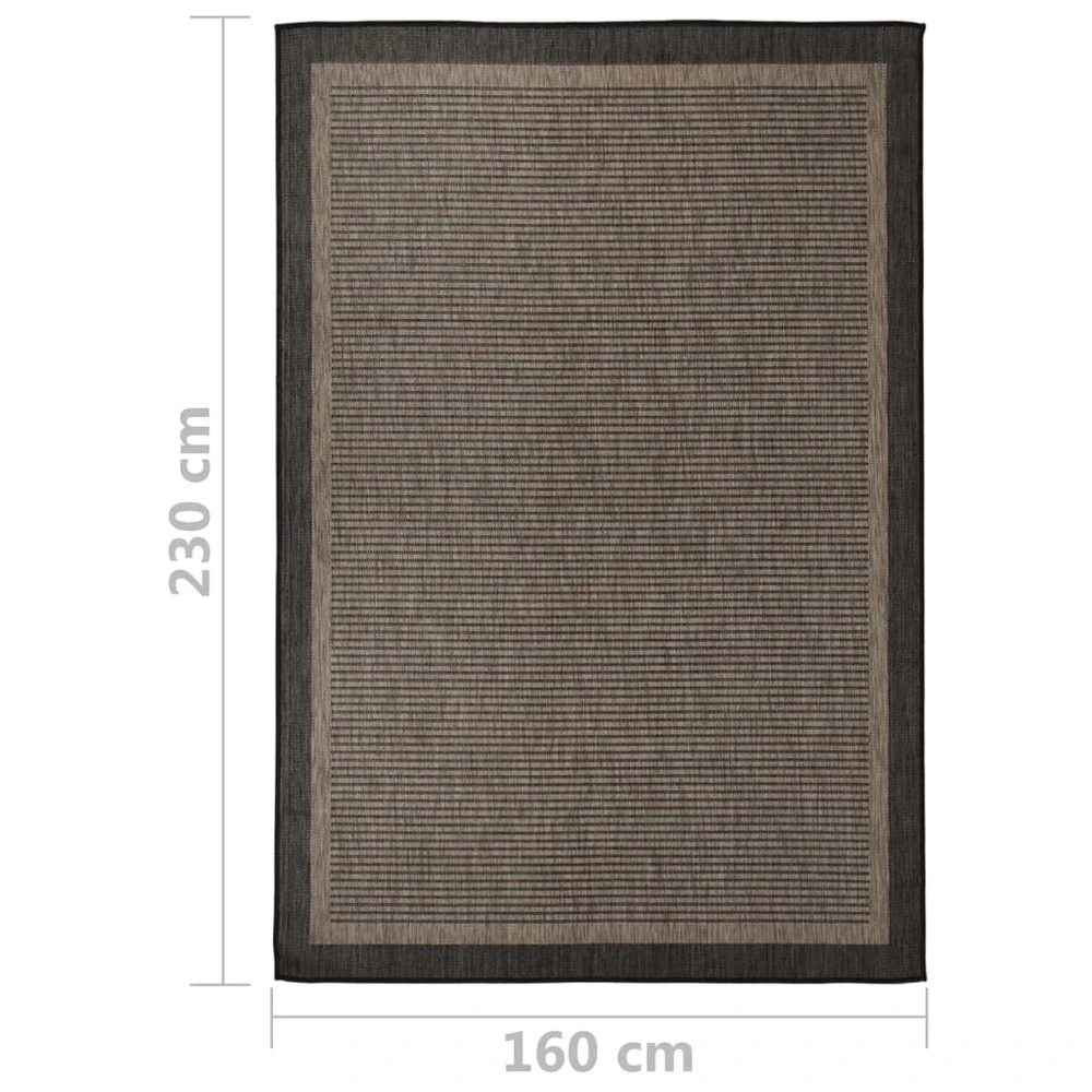 VIDAXL Tapis à Tissage Plat D'extérieur 160x230 Cm Marron Foncé 8 VIDAXL Tapis à Tissage Plat D'extérieur 160x230 Cm Marron Foncé – Image 6