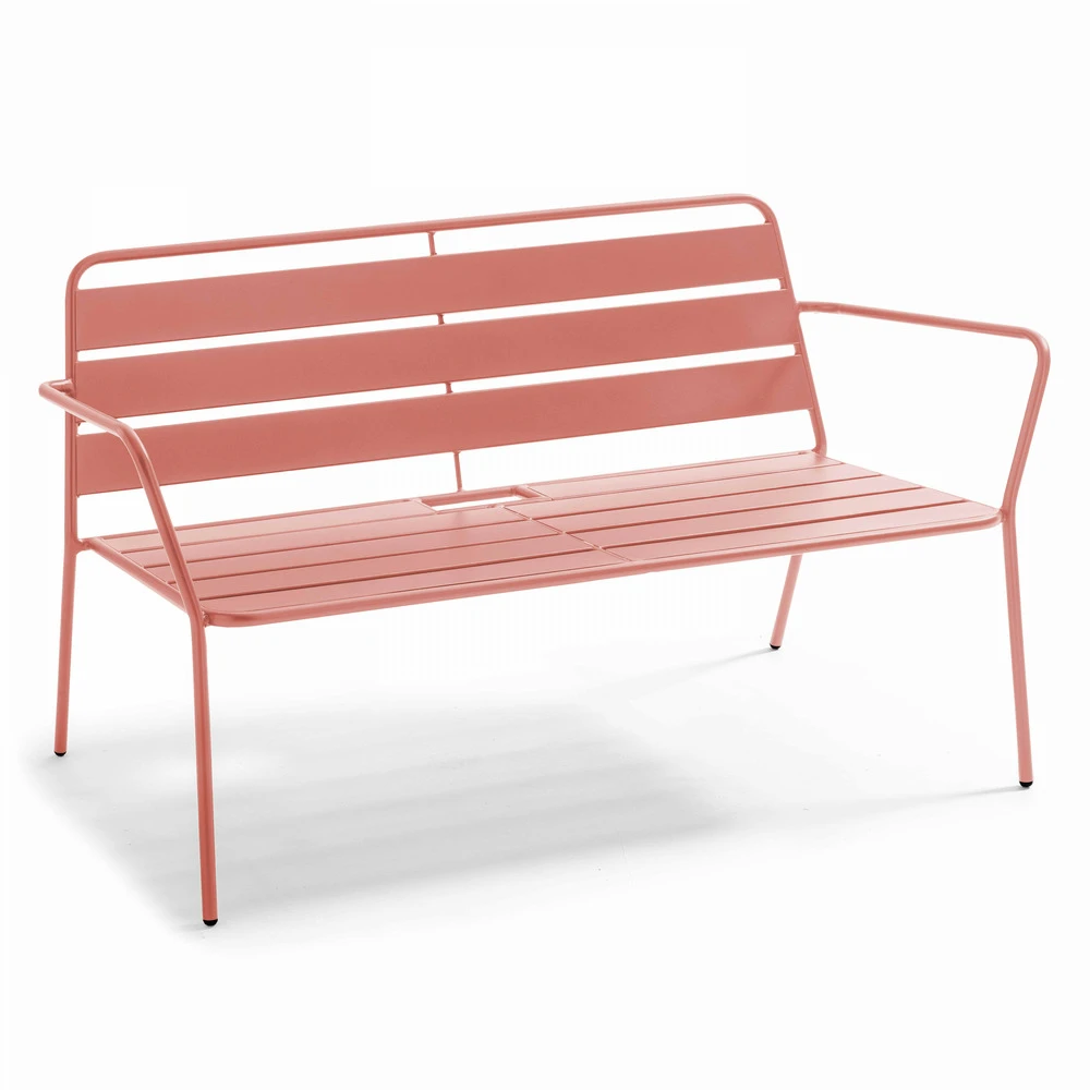 Canapé De Jardin En Métal Argile 3 Canapé De Jardin En Métal Argile