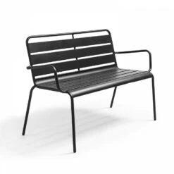 Banc De Jardin En Métal Anthracite