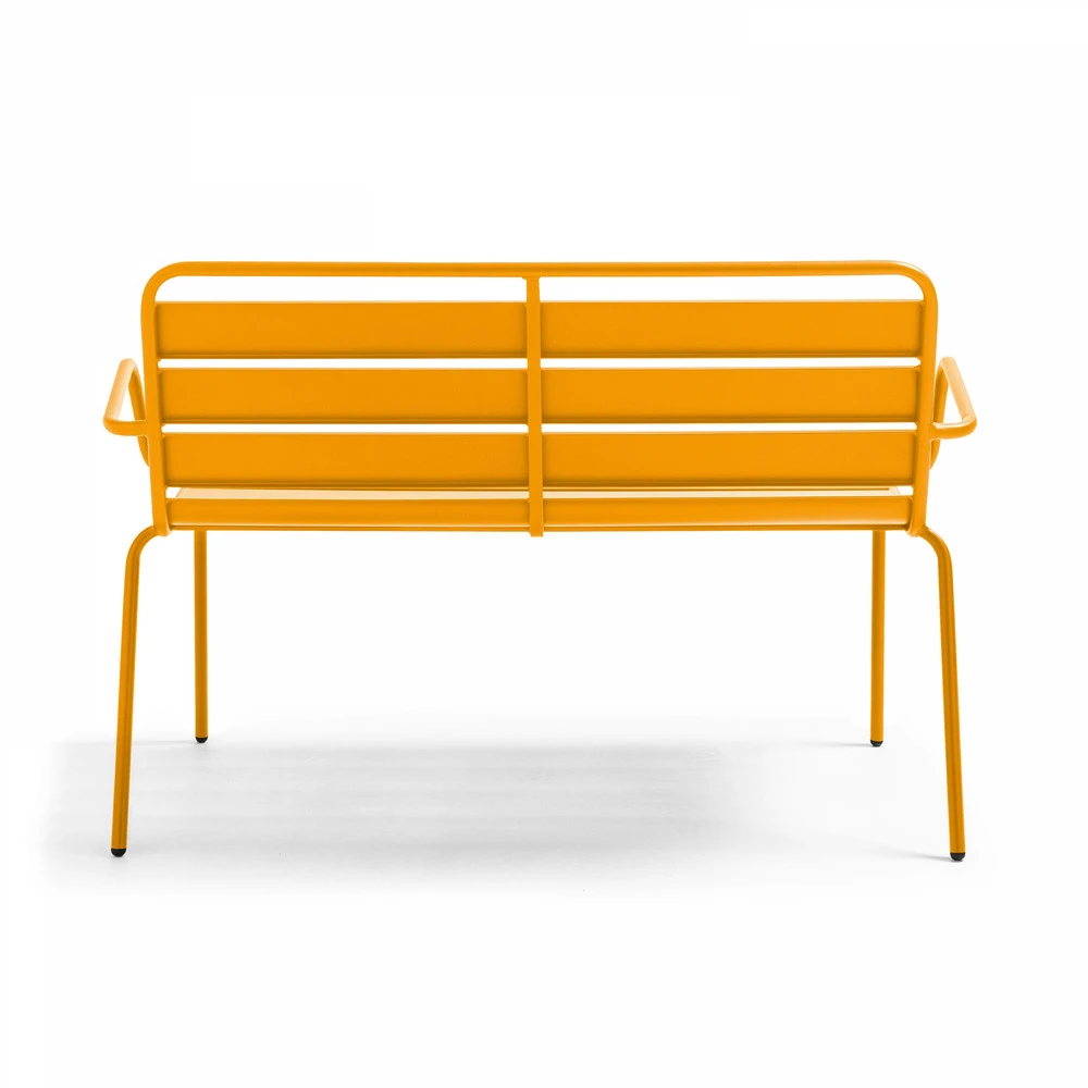Banc De Jardin En Métal Jaune 4 Banc De Jardin En Métal Jaune – Image 2