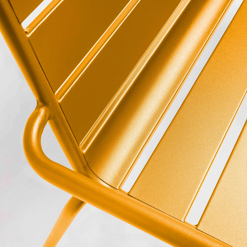 Banc De Jardin En Métal Jaune 6 Banc De Jardin En Métal Jaune – Image 4