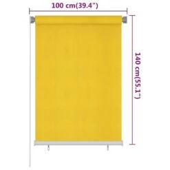 VIDAXL Store Roulant D'extérieur 100x140 Cm Jaune Pehd -VIDAXL || SuperFish || Konstsmide Soldes Boutique 6494b677de2973.10089414