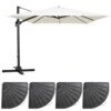 Parasol Déporté 3x3m Et 4 Dalles Lestées Aluminium Blanc -VIDAXL || SuperFish || Konstsmide Soldes Boutique 6496c97760f845.82172703