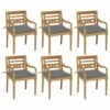 VIDAXL Chaises Batavia Avec Coussins 6 Pcs Bois De Teck Solide -VIDAXL || SuperFish || Konstsmide Soldes Boutique 6498f83a005596.21013003