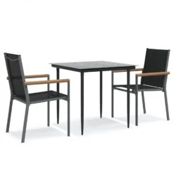 VIDAXL Ensemble à Manger De Jardin 3 Pcs Noir Textilène Et Acier -VIDAXL || SuperFish || Konstsmide Soldes Boutique 64999d8d0822c6.42014755