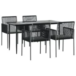 VIDAXL Ensemble à Dîner De Jardin Coussins 5 Pcs Noir Rotin Et Acier 11 VIDAXL Ensemble à Dîner De Jardin Coussins 5 Pcs Noir Rotin Et Acier -VIDAXL || SuperFish || Konstsmide Soldes Boutique 64999d8ec7c852.61708622