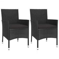 VIDAXL Ensemble De Bistro De Jardin 3 Pcs Coussins Noir Poly Rotin -VIDAXL || SuperFish || Konstsmide Soldes Boutique 64999d9223ce09.45142497