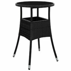 VIDAXL Ensemble De Bistro De Jardin 3 Pcs Coussins Noir Poly Rotin -VIDAXL || SuperFish || Konstsmide Soldes Boutique 64999d92312e39.82462982