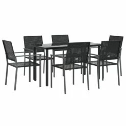VIDAXL Ensemble à Manger De Jardin 7 Pcs Résine Tressée Acier -VIDAXL || SuperFish || Konstsmide Soldes Boutique 64999d9ec50890.43601962