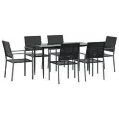 VIDAXL Ensemble à Manger De Jardin 7 Pcs Résine Tressée Acier -VIDAXL || SuperFish || Konstsmide Soldes Boutique 64999da7b59bd7.34899355