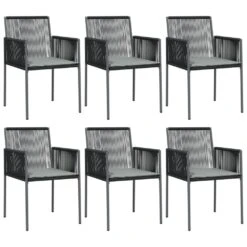 VIDAXL Ensemble à Dîner De Jardin Coussins 7 Pcs Noir Rotin Et Acier -VIDAXL || SuperFish || Konstsmide Soldes Boutique 64999da96c04f0.51454559