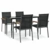VIDAXL Ensemble à Manger De Jardin 5 Pcs Noir Textilène Et Acier -VIDAXL || SuperFish || Konstsmide Soldes Boutique 64999dceebbdf2.80922321