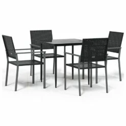 VIDAXL Ensemble à Manger De Jardin 5 Pcs Résine Tressée Acier -VIDAXL || SuperFish || Konstsmide Soldes Boutique 6499a0f414dfd5.44484154
