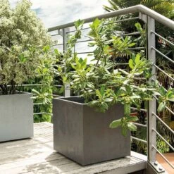 Pot Carré Millenium En Plastique Anthracite L.39 X L.39 X H.39cm -VIDAXL || SuperFish || Konstsmide Soldes Boutique 694232 012