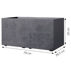 Pot Rectangle Millenium En Plastique Anthracite L.79 X P.39,5 X H.39cm -VIDAXL || SuperFish || Konstsmide Soldes Boutique 694239 005