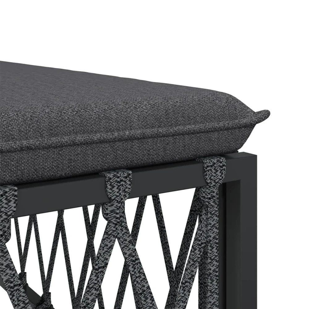 VIDAXL Canapé Central De Jardin Avec Coussins Anthracite Tissu Tissé 7 VIDAXL Canapé Central De Jardin Avec Coussins Anthracite Tissu Tissé – Image 5