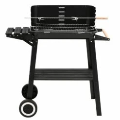 VIDAXL Barbecue Au Charbon De Bois Avec Roues Noir Acier -VIDAXL || SuperFish || Konstsmide Soldes Boutique 71c338bf1e0386e0