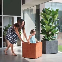 Pot Cube Millenium Plastique Réserve D'eau & Roulettes Anthracite 49cm -VIDAXL || SuperFish || Konstsmide Soldes Boutique 814656 010