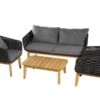 Salon De Jardin MAYA En Bois Noir - 1 Canapé, 1 Table, 2 Fauteuils -VIDAXL || SuperFish || Konstsmide Soldes Boutique 874236 001