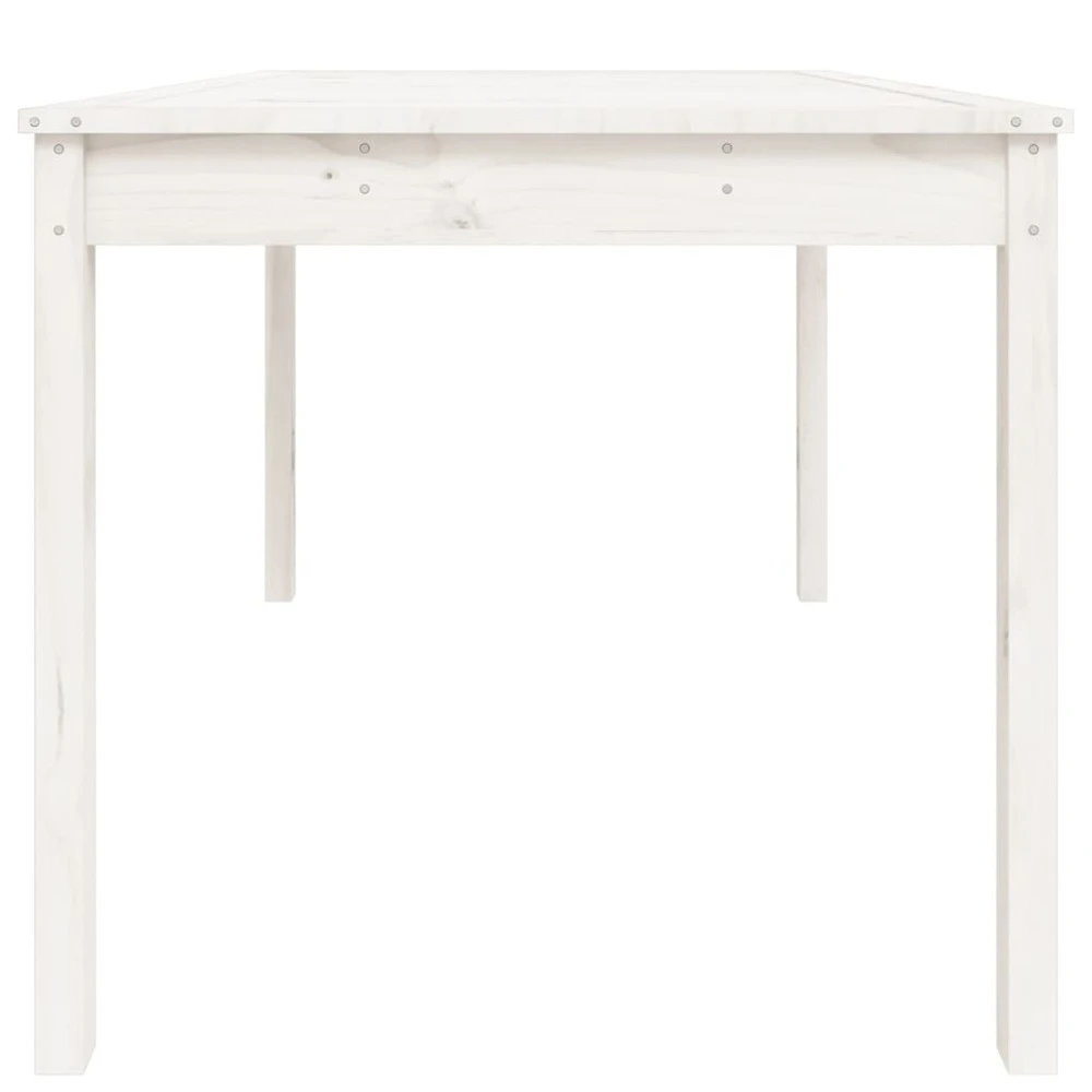 VIDAXL Table De Jardin Blanc 121x82,5x76 Cm Bois Massif De Pin 8 VIDAXL Table De Jardin Blanc 121x82,5x76 Cm Bois Massif De Pin – Image 6