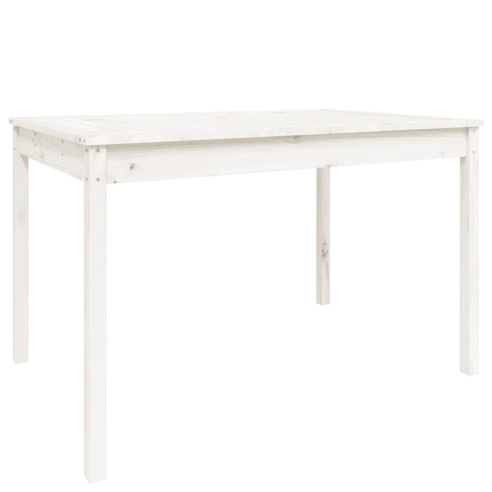 VIDAXL Table De Jardin Blanc 121x82,5x76 Cm Bois Massif De Pin 4 VIDAXL Table De Jardin Blanc 121x82,5x76 Cm Bois Massif De Pin – Image 2