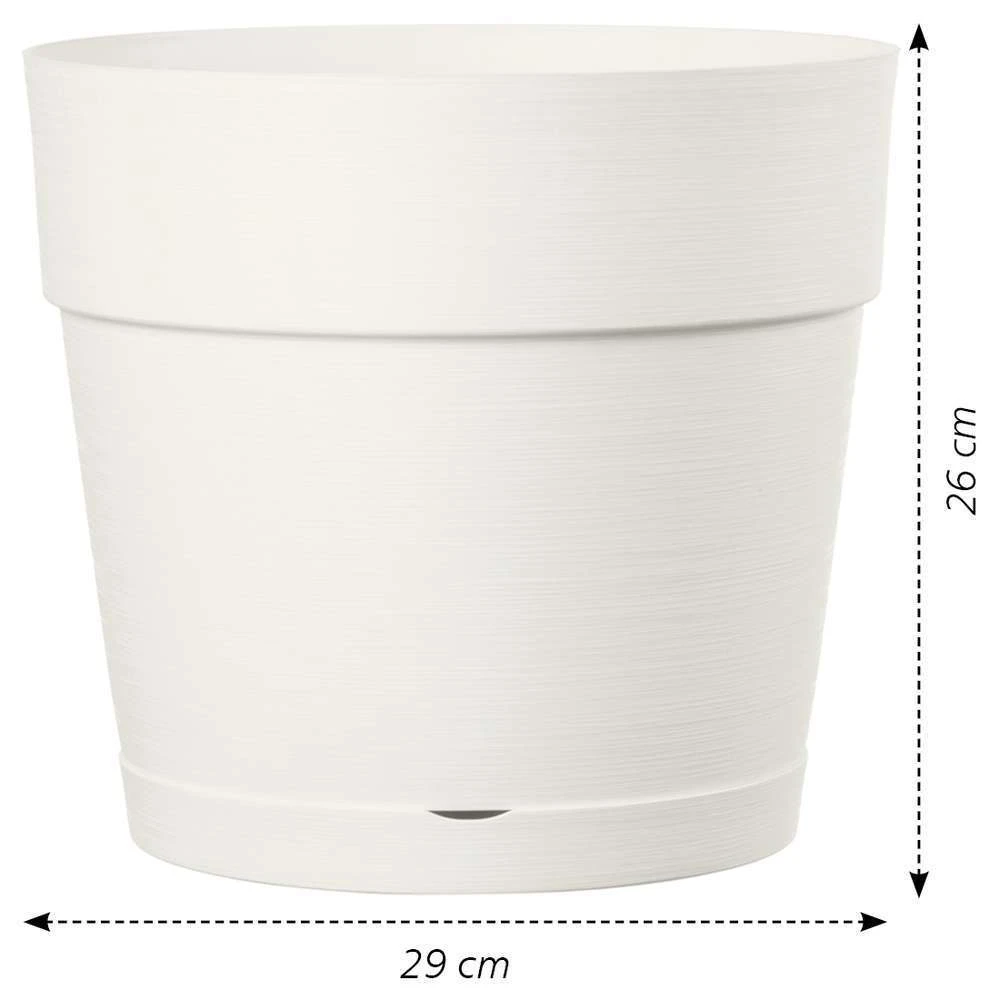 Pot Vaso Save R à Réserve D'eau En Plastique Bianco Ø29cm 4 Pot Vaso Save R à Réserve D'eau En Plastique Bianco Ø29cm – Image 2