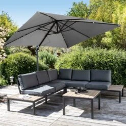 Parasol Déporté Carré 3 X 3m En Aluminium Gris -VIDAXL || SuperFish || Konstsmide Soldes Boutique 90f810ddd7cd1b46