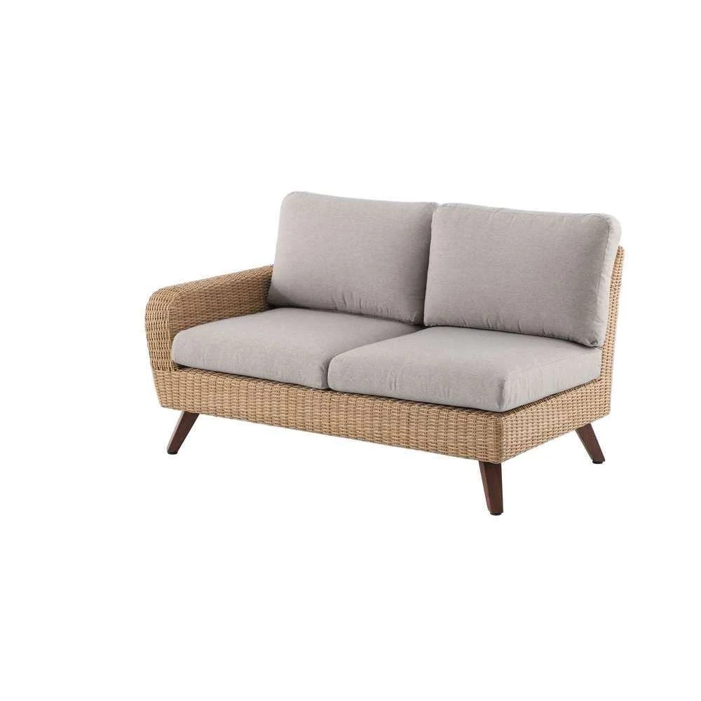 Canapé D’angle 5 Places RIVIERA En Polyrotin Miel/gris - 89x145x75 Cm 4 Canapé D’angle 5 Places RIVIERA En Polyrotin Miel/gris - 89x145x75 Cm – Image 2