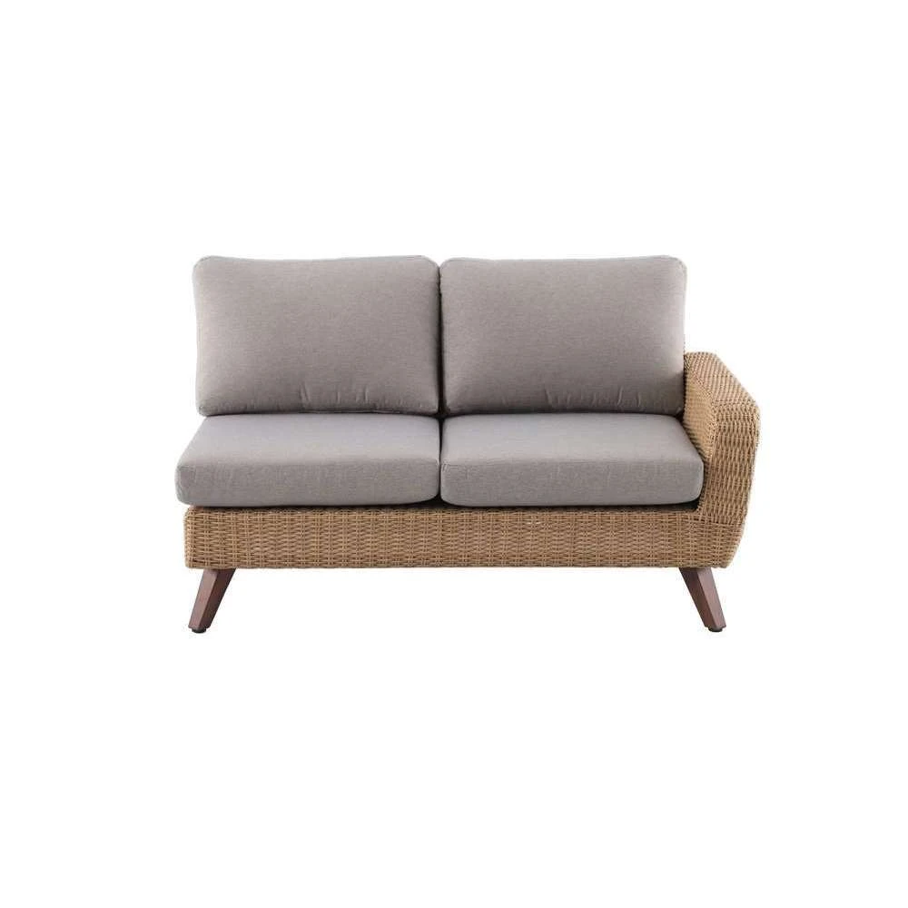 Canapé D’angle 5 Places RIVIERA En Polyrotin Miel/gris - 89x145x75 Cm 5 Canapé D’angle 5 Places RIVIERA En Polyrotin Miel/gris - 89x145x75 Cm – Image 3