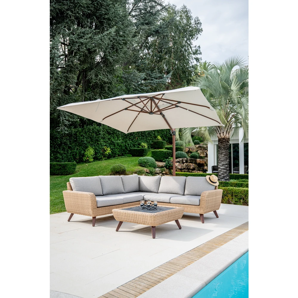 Canapé D’angle 5 Places RIVIERA En Polyrotin Miel/gris - 89x145x75 Cm 9 Canapé D’angle 5 Places RIVIERA En Polyrotin Miel/gris - 89x145x75 Cm – Image 7