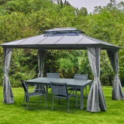 Tonnelle De Jardin ATLAS En Aluminium Et Toile Gris - 300x360x258 Cm -VIDAXL || SuperFish || Konstsmide Soldes Boutique 954153 1711834