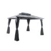 Tonnelle De Jardin ATLAS En Aluminium Et Toile Gris - 300x360x258 Cm