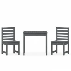 VIDAXL Ensemble De Bistrot De Jardin 3 Pcs Gris Bois De Pin Massif