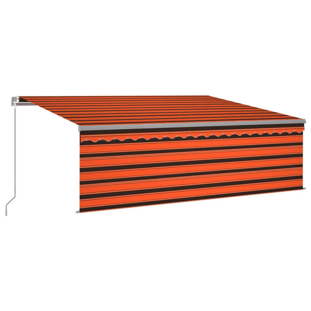 VIDAXL Auvent Manuel Rétractable Avec Store 4x3 M Orange Et Marron 3 VIDAXL Auvent Manuel Rétractable Avec Store 4x3 M Orange Et Marron