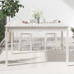 VIDAXL Table De Jardin Blanc 121x82,5x76 Cm Bois Massif De Pin 11 VIDAXL Table De Jardin Blanc 121x82,5x76 Cm Bois Massif De Pin -VIDAXL || SuperFish || Konstsmide Soldes Boutique 9740682a3bdb68ca