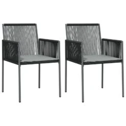 VIDAXL Chaises De Jardin Et Coussins Lot De 2 Noir 54x60,5x83,5 Cm -VIDAXL || SuperFish || Konstsmide Soldes Boutique 9927ac00de3e5233