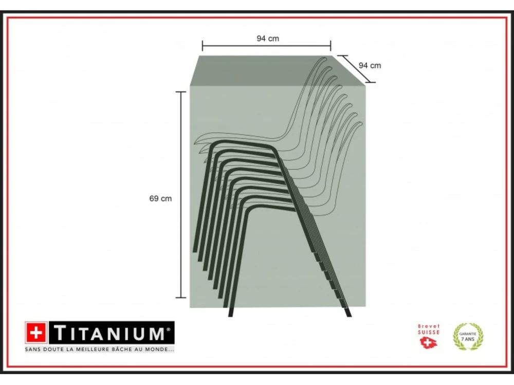 Housse De Protection Pour Pile De Chaises 94 X 94 X 69 Cm - Noir 3 Housse De Protection Pour Pile De Chaises 94 X 94 X 69 Cm - Noir